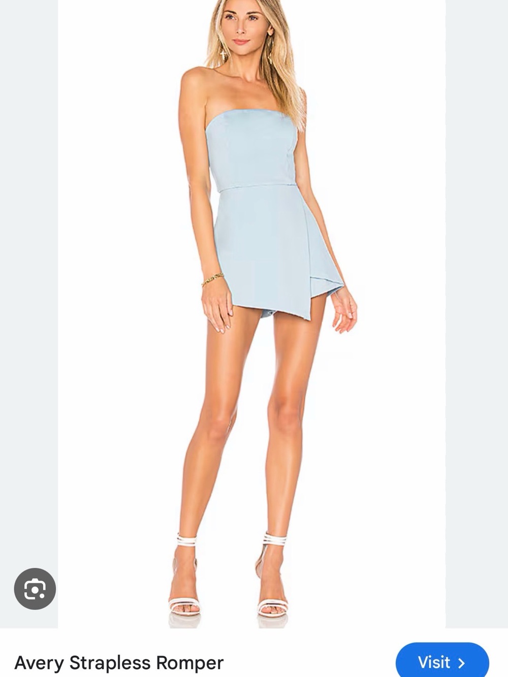 Superdown Avery Strapless Light Blue Romper Dress - Sleek Summer Style